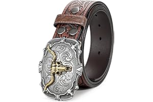 BELTROAD Western Leather Buckle Belt for Men Women Cowboy Cowgirl Men's Leather Belt for Jeans Christmas Men's Belt Gifts