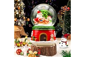 NEMMXUB Schneekugel, Schneekugel Weihnachten, Weihnachtsmann, Schneekugels Laterne,Weihnachtsdeko mit Schneegestöber +Musik + Licht, Maße H/B/Ø Kugel: ca. 13,5 x 8,5cm/Ø 8,5 cm.