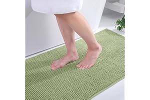 Homaxy Chenilowy, antypoślizgowy dywanik łazienkowy, nadaje się do prania, miękki, chłonny dywanik prysznicowy do łazienki, 40 x 60 cm, szałwiowy