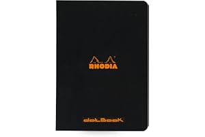 RHODIA 119186C – Notes zszywany w kolorze czarnym – A5 14,8 x 21 cm – punktowy układ stron – 96 stron – papier Clairefontaine biały 80 g/m² – miękka powlekana, wodoodporna okładka – Classic