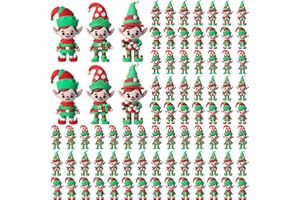 Chunful 60 Pcs Christmas Mini Elf Figures Tiny Elves Figurines to Hide Small Elf Statue Miniatures Elves Goodie Bag Fillers Winter Xmas New Year Holiday Party Favors Decorations