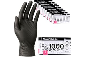 VIAWANT Einweghandschuhe 1000 Stück | S | Nitrilhandschuhe Schwarz | Puderfreie, latexfreie Einmalhandschuhe | Reißfest & feinfühlig | EN 455 & EN 374 | Gr. XS, S, M, L, XL