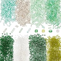 PH PandaHall 160 Perline Tila Verde In Vetro 2 Fori | 8 Colori, 5x4.5mm, Piatte Rettangolari Per Gioielli Fai Da Te - 5