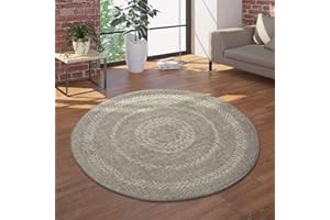 ‎PACO HOME Paco Home Runder In- & Outdoor-Teppich, Flachgewebe Mit Sisal-Look Skandi-Design, In Beige Creme, Grösse:Ø 120 cm Rund