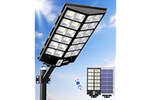 JAYNLT Y-9800W Farolas Solares Exterior, 6500K Farola Solar Potente con Sensor de Movimiento, IP67 Impermeables Focos LED Exterior para Patio, Calzadas, Garage