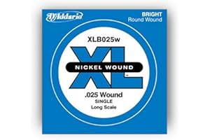 D'Addario XLB125 .125 Long Scale Nickel Wound Single String for Bass Guitar