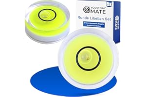 YOUR DAY MATE Poziomica z poziomicą, 5 sztuk, okrągła, średnica 12 mm, precyzyjna poziomica z pęcherzykiem powietrza, mini poziomica, mała ważka, puszka do aparatu, na kemping, do przyczepy kempingowej, poziomica Bullseye