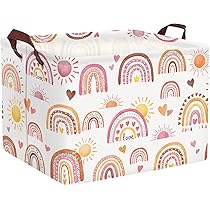 Cestino Biancheria Bambini Fiore Rosa - Impermeabile 40x30x30 Cm