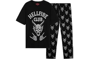 Stranger Things Mens Pyjamas Set, T-Shirt & Long Bottoms, Teens PJs Comfy Loungewear with Pockets, Soft Nightwear, Gifts for Him