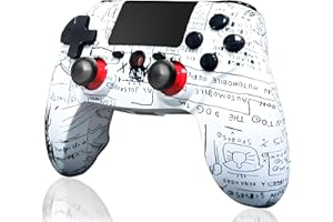 RCCBOOST Mando Inalámbrico para PS4, Mando para PS4 /Slim/Pro con Sensor Giroscópico de 6 Ejes, Joystick Gamepad con Vibración Dual - Micrófono de Audio - Pantalla Táctil - Batería 600mah (Graffiti)