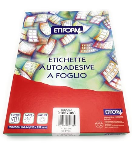 Etichette Adesive Arancione Fluente A4 - 50 Fogli Per Stampa Laser E A Getto D'Inchiostro - Foto 6