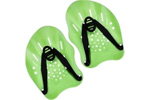 LONSVTTU 1 par de paletas de mano para natación, natación, diseño hidrodinámico, silicona para entrenamiento de natación, entrenamiento de mano, paletas para natación, color verde