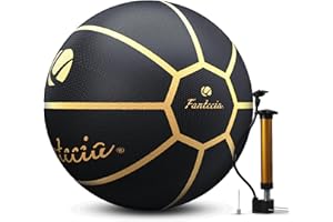 Fantecia Official Size 7 or Size 5 Rubber Basketball, Outdoor Indoor Street Basketball with Pump