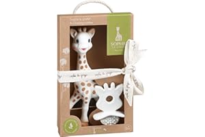 SOPHIE LA GIRAFE Vulli 616624 Sophie La Giraffe So'Pure Zestaw Gryzaka i Smoczka, Biały/Brązowy