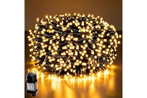 MOLVCE LED ljusslinga för utomhus/inomhus, 20m 200 LED varmvit, IP44 vattentät, julgran, 8 lägen + timer + minne för trädgårdsdekoration, gård, hem, jul, bröllop, fest, balkong, terrass