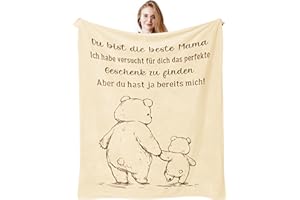 ‎JINMAPLE Geschenke für Mama Geschenk, Du Bist Die Beste Mama, Mutter Geburtstagsgeschenk für Mama Geburtstag, Geschenk für Mama Mutter Geschenk, Muttertagsgeschenk für Mama von Tochter Sohn Decke 150x130CM