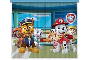 AG Design Paw Patrol Station Lot de 2 Rideaux pour Chambre d'enfant Multicolore 180 x 160 cm