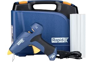 Rapid CG270 limpistol med avtagbar kabel – set med 10 limpinnar och resväskor – för gör-det-själv, hantverk, reparationer; 400 g/h limflöde – för 12 mm limstavar