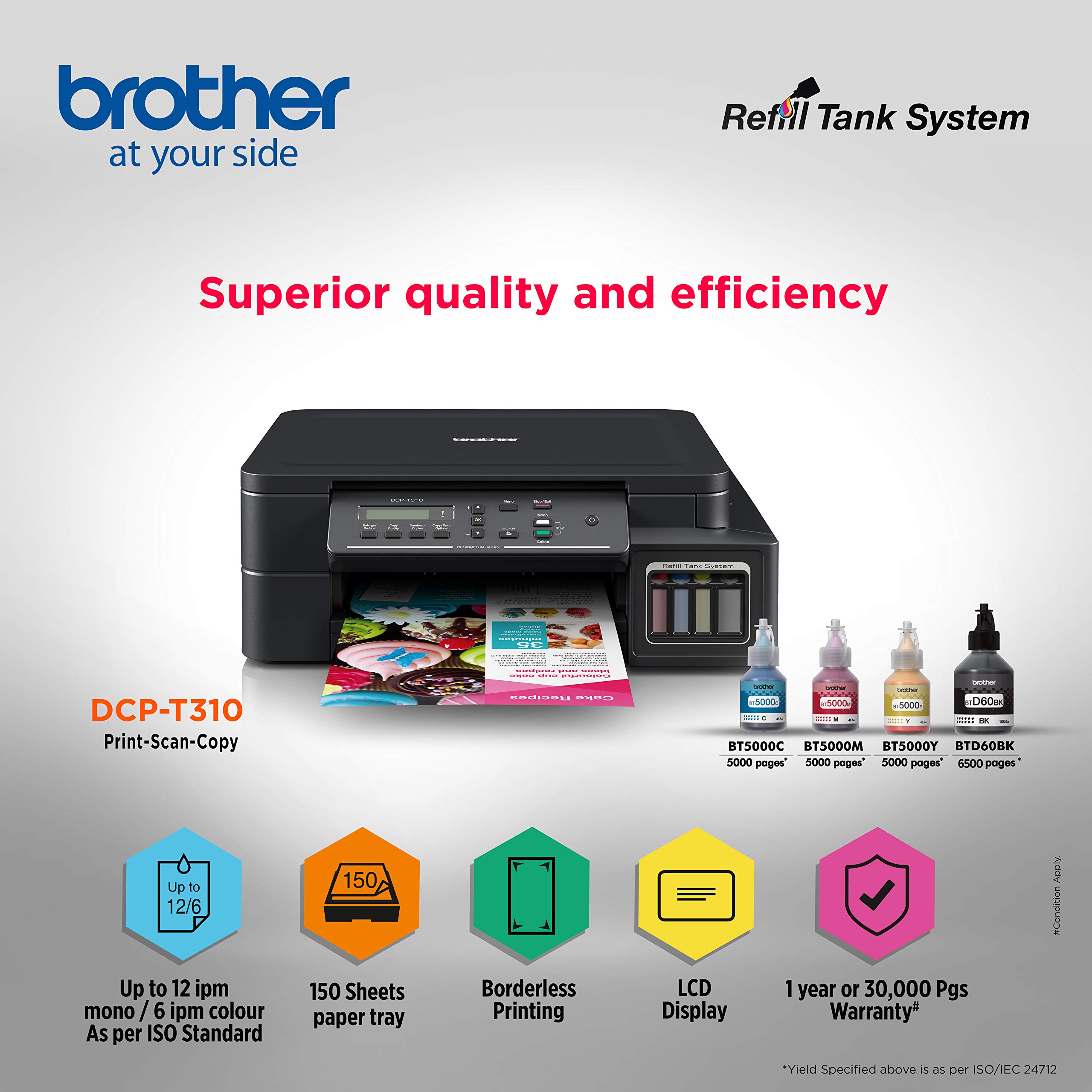 brother t310 black ink