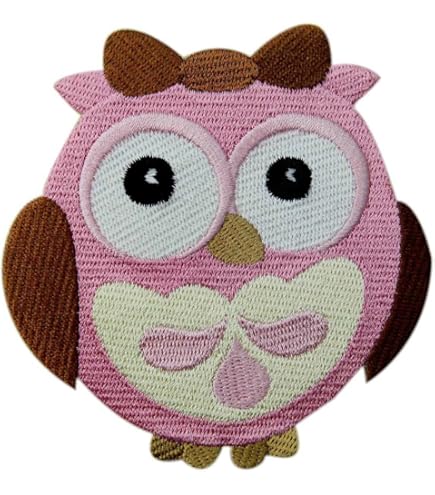 Toppa Termoadesiva Gufo - Rosa E Blu, 9x7.5 Cm, Per Vestiti E Zaini, Bambini - Foto 4