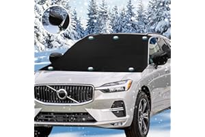 omitium Frontscheibenabdeckung Auto, Scheibenabdeckung mit spiegelabdeckungen Windschutzscheibe Abdeckung Magnet Fixierung Faltbare Auto Abdeckung gegen Schnee, EIS, Frost, Staub - 210x122 cm