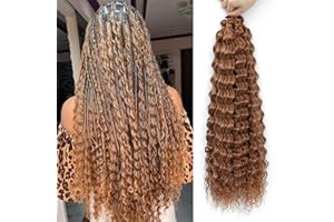 MLETULIPS Ocean Wave Crochet Hair Extensions Deep Wave Braiding Crochet Hair Soft Synthetic Curly Braiding Crochet Hair for Black Women (22 inch (pack of 6）, 30#)