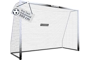HUDORA But de Football Pro Tect Advanced - But de Football d'extérieur avec Filet et Gaine résistante aux intempéries pour Enfants/Adultes - Montage Facile dans Le Jardin - Mur de But avec Fermetures