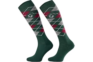 TODO Comodo STPDJ Calze Equitazione Donna, Uomo, Bambina | Calzini da Equitazione Ragazza Ragazzo a Scacchi Lunge in Cotone