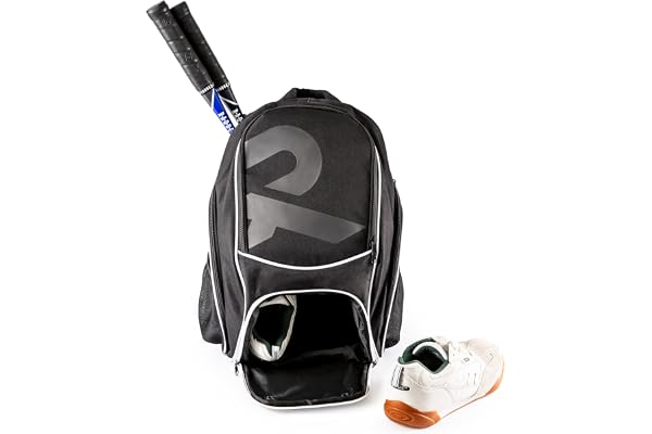 Raquex Sac à Dos de Sport pour Raquette de Tennis ou 2 Raquettes de Squash ou Badminton Sac à Dos pour Raquettes + Chaussures + Ordinateur Portable + Gourde