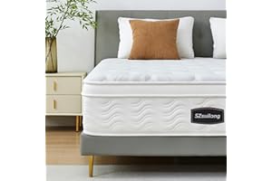 SZsuilong Double Mattress 4FT6 with Comfortable Memory Foam, Pocket Sprungs Hybird Mattress with Motion Isolation, Orthopaedic Mattresses Medium Firm, 10.2 Inch Deep, 135 x 190 x 26 cm