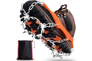 Winline Tacchette da Ghiaccio, Ice Tacchetti,Ramponi da Ghiaccio Antiscivolo con Copertura Gel al Silicone Solido,Dotata di 19 Denti Ottimo per Picco di Ghiaccio Escursionismo Moutaineering