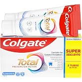Colgate Total Active Prevention Whitening Toothpaste 2x75ml | Antibacterial Protection 24h, Combat 8 Oral Problems