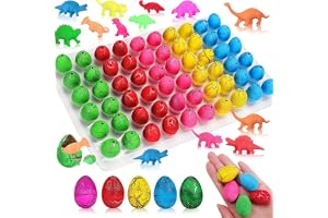 AM ANNA Dinosaur Eggs Toys,60 Pack Easter Dinosaur Eggs Hatching Dino Egg Grow in Water Games Science Kits Crack for Boys Girls with Hunting Game Stuffers Birthday Easter Gifts Party Favor