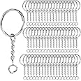 eS³kube Metal Split Keychain Ring Parts - 50 Key Chains 25mm with 26mm Chains and 50pcs Open Jump Ring for Craft Key Ring (50)