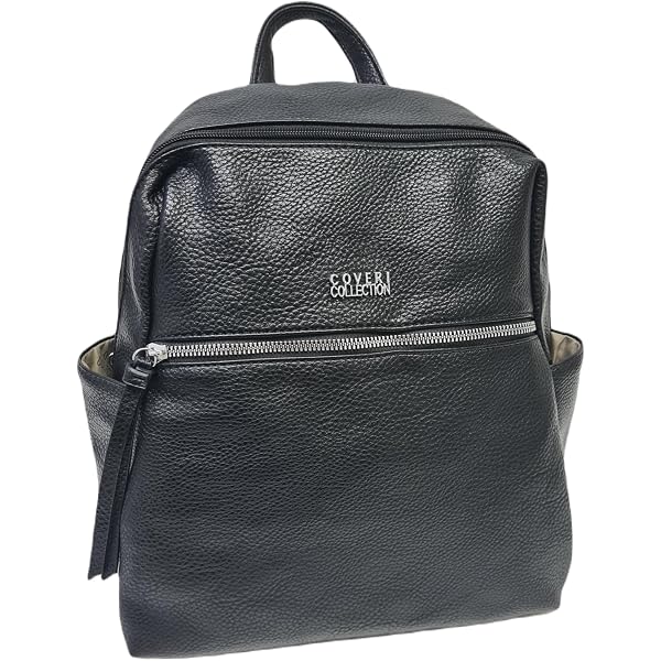 Zaino casual in ecopelle PU sistema antifurto, convertibile in borsa a tracolla con 2 tasche frontali, ideale per il lavoro, l'università... Art.8002-8 Prodotto Originale Coveri (BEIGE