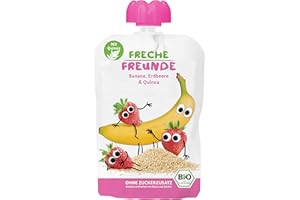 ‎FRECHE FREUNDE Freche Freunde Bio Banane, Erdbeere & Quinoa Fruchtmus, 6 x 100g