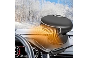 Chuankefanxing Riscaldamento per Auto 150W 12V, Riscaldamento e Raffreddamento 2 in 1 con Base Girevole 360°, Riscaldamento Rapido, Sbrinatore Parabrezza Auto