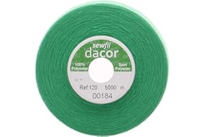 Sewfil dacor 120 - Cono de hilo de coser poliéster de 5.000 metros 0184 - Verde hoja