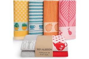 KRAPPS - Paños de Cocina 100% Algodon Fabricado en Portugal - Trapos Cocina Algodon, Paños Cocina Algodon Rizo, Trapos de Cocina, Toallas Cocina