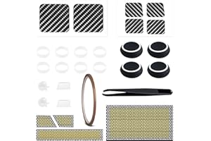 YIMATEECO Für Steam Deck Zubehör Set, inkl. Touchpad Aufkleber, Staubfilterabdeckung, Tastenschutzaufkleber, Thumbstick Kappen Grip, Joystick Schutz Aufsätze, Universelles Gaming Zubehör (Schwarz, 28 Stü/Set)