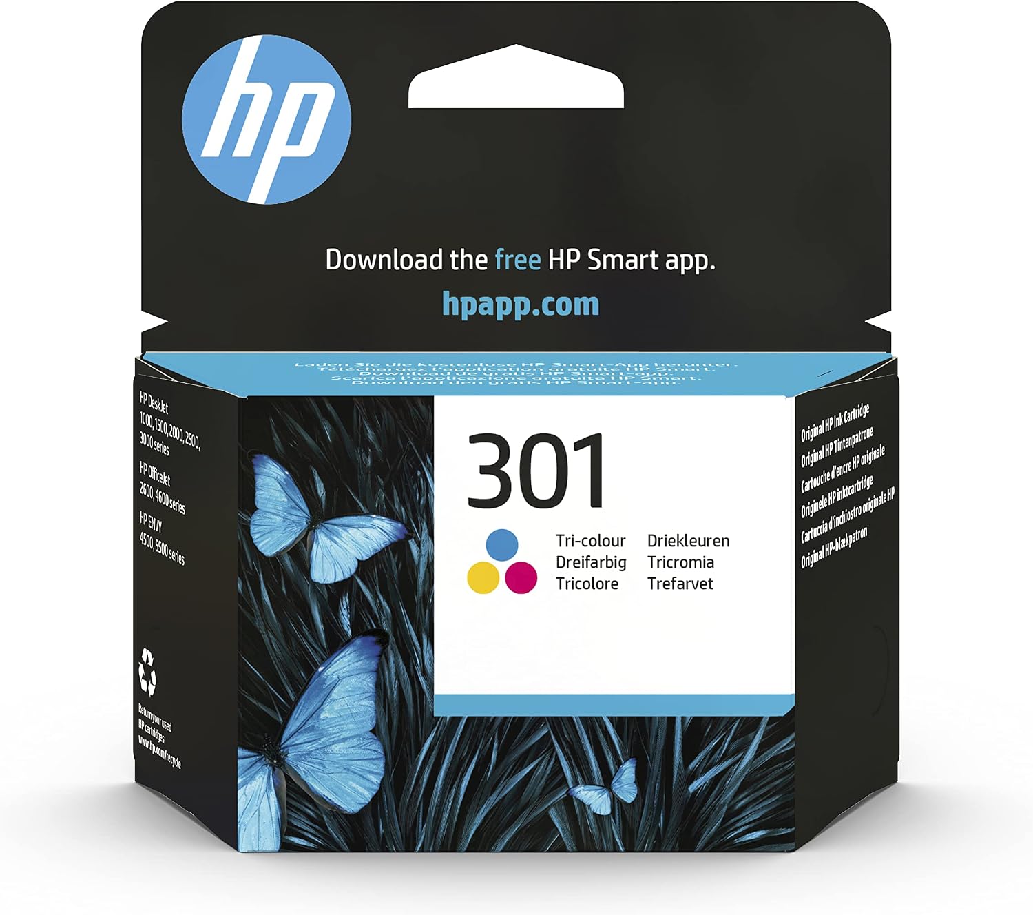 HP CH562EE 301 Original Ink Cartridge, Tri-color, Single Pack
