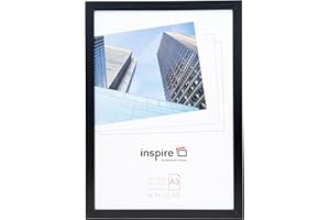 Hampton Frames, Cornice Poster OXFORD A3 29,7x42 cm, Nera, MDF effetto legno, Fronte acrilico leggero, Clip e ganci inclusi | Cornice da parete per arredamento interno