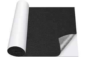 Vicloon Självhäftande filt med klibbig baksida, 32 cm x 1,5 m svarta filtdynor för möbler, 3 mm tjock mångsidig självhäftande