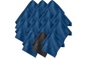 EDISON & KING Panno pulisci occhiali (14X 20cm x 20cm) - Panni in microfibra per lenti, display, vetro e fotocamera