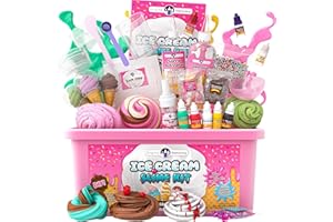 Original Stationery Ice Cream Slime Kit for Girls, Amazing Ice Cream Slime Making Kit to Make Butter Slime, Cloud Slime & Foam Slimes, Fun Gift Idea