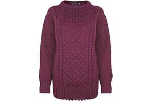 Generation Fashion New Ladies Women Aran Knit Long Sleeve Crew Neck Knitted Cable Jumper Sweater Pullover Top 8-30