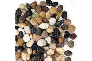 Stoepeoco 4.1 LB Natural Polished Pebbles,Multi Smooth River Rocks Decorative Ornamental stones Garden Landscaping Pebbles Gravel Filler for Flower Bed Fish Tank Plants Vases Succulents