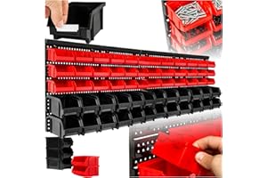 tectake® caja organizadora con cajones de plastico, organizador herramientas, estanteria con cajones almacenaje, caja compartimentos para tornillos, organizador pared piezas pequeñas - 2 Estanterías