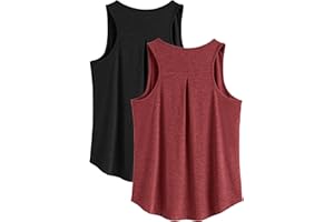 PINSPARK 2er Pack Sport Tank Top Damen Yoga Sport Top Schnelltrocknend Ärmellose Racerback Sporttop Sommer Atmungsaktiv Fitness Laufshirt Jogging Gym Tanktops