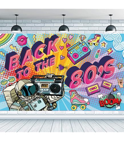 Telo Sfondo Neon 180x90 Cm Per Feste Anni 70 80 90 – Banner Disco Con Luci E Ballerini, Perfetto Per Foto E Decorazioni